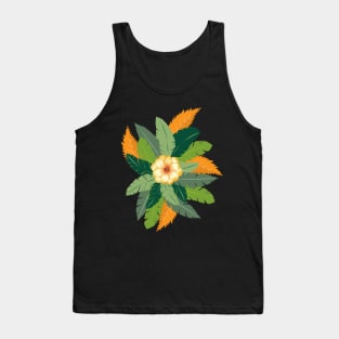 Colorful Leaf and Flower Design Tank Top